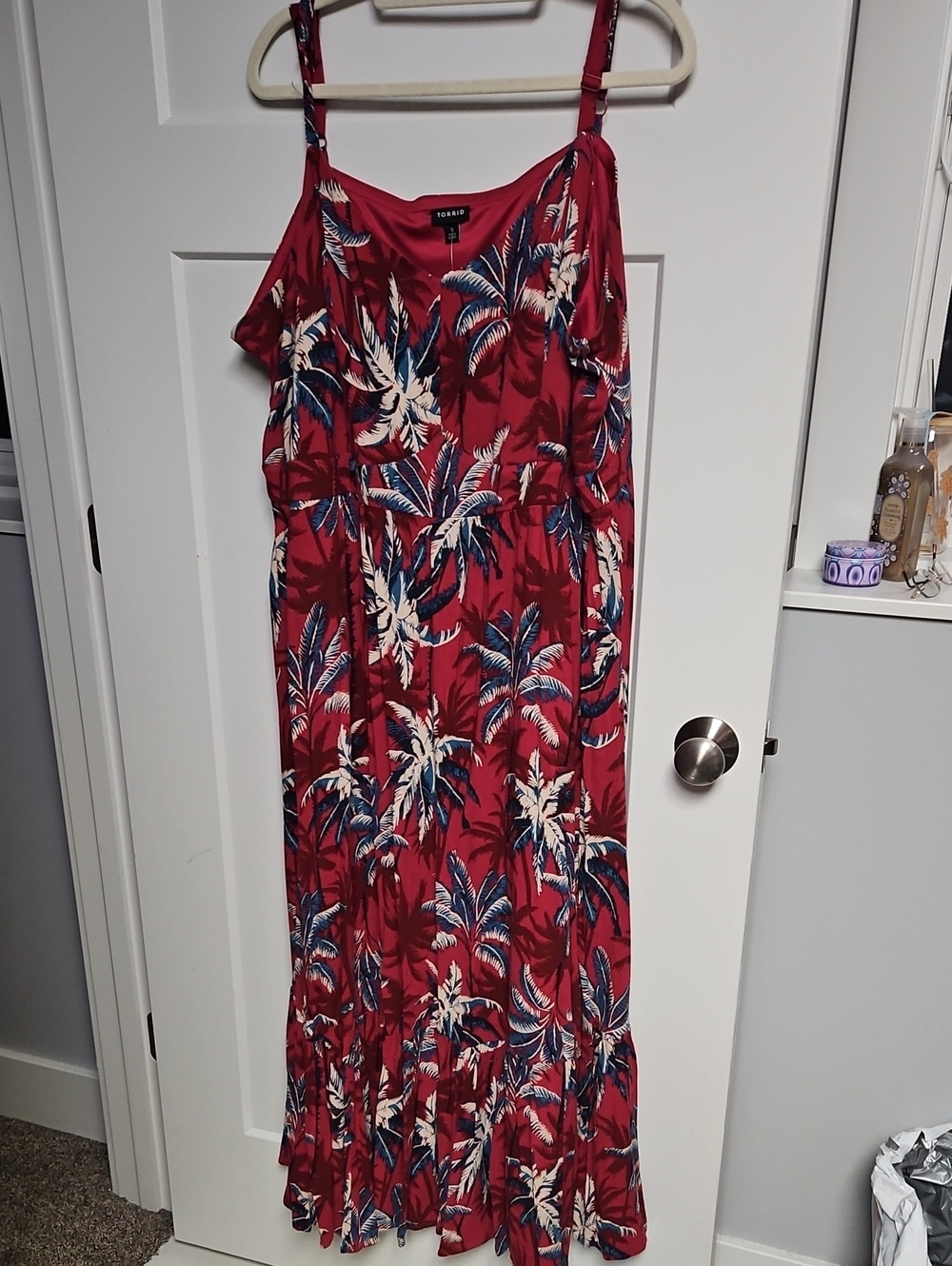 torrid Red Tropical Palm-Print Maxi Dress